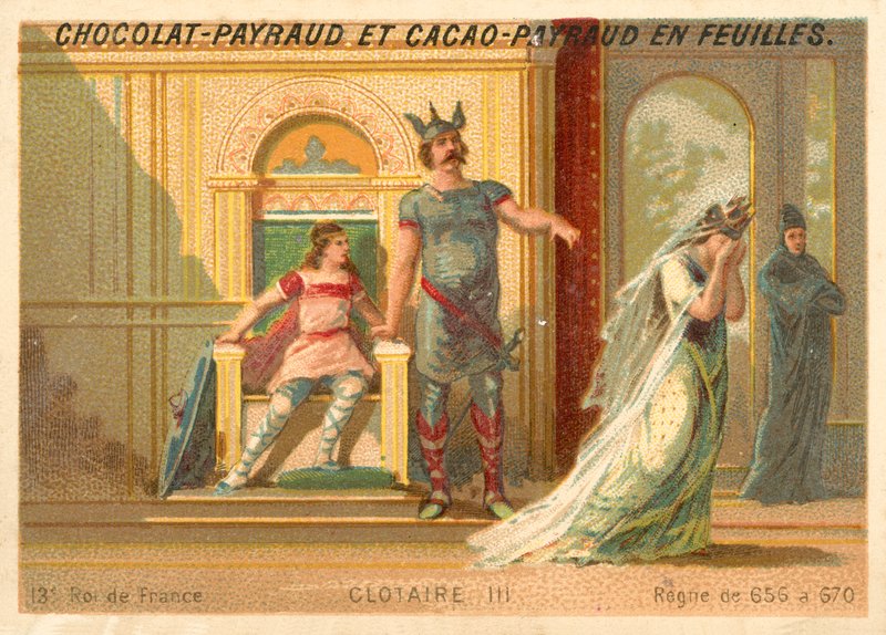 Chlothar III, frankisk konge av Neustria og Burgund (chromolitho) av French School