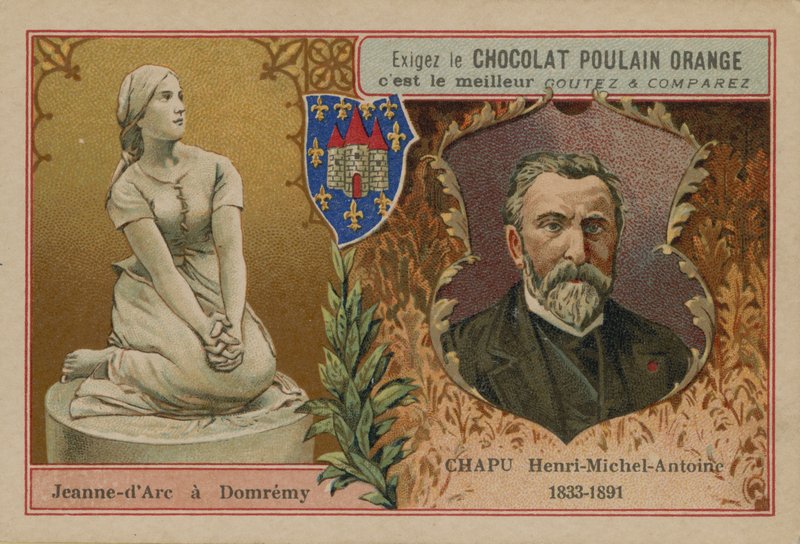Sjokolade Poulain Orange handelskort av French School