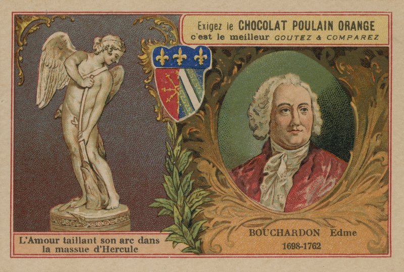 Sjokolade Poulain Orange handelskort av French School