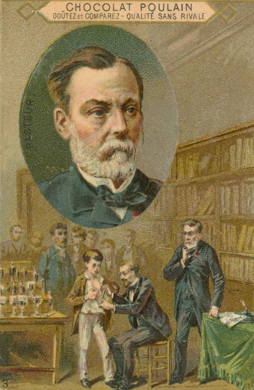 Chocolate Poulain handelskort, Louis Pasteur av French School