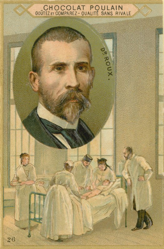 Chocolate Poulain handelskort, Pierre Paul Emile Roux av French School