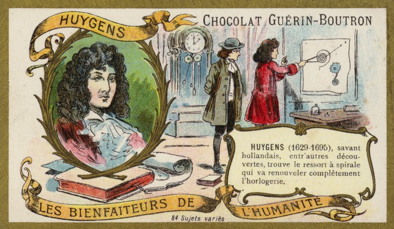 Christiaan Huygens , nederlandsk fysiker, matematiker og astronom og horolog (chromolitho) av French School