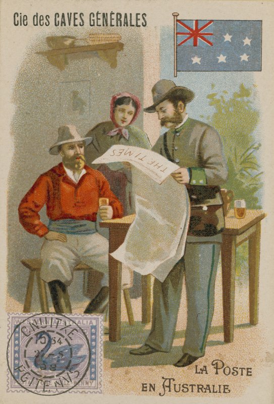 Cie des Caves Generales handelskort, post av French School
