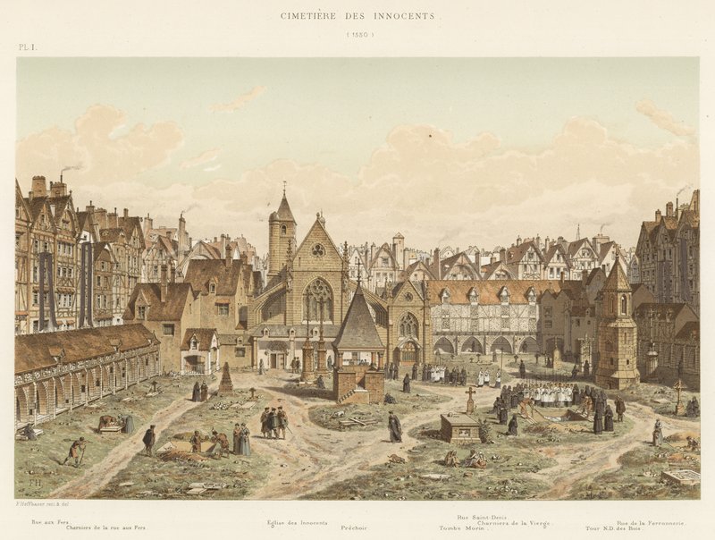 De uskyldiges kirkegård, 1550 av French School