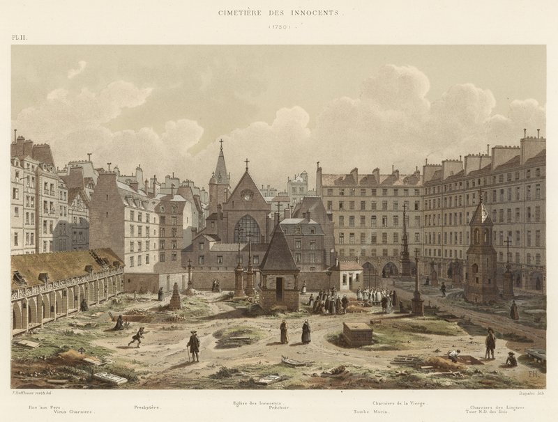 De uskyldiges kirkegård, 1750 av French School