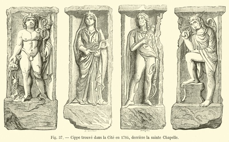 Cippus funnet i byen i 1784, bak Sainte Chapelle av French School