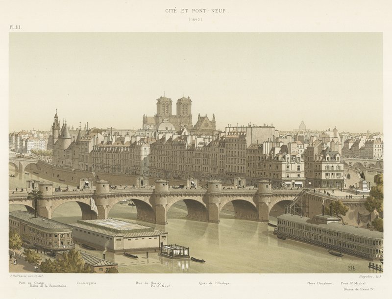 By og Pont-Neuf, 1840 av French School