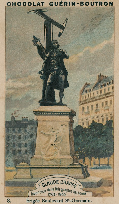 Claude Chappe, oppfinner av lufttelegrafen, 1763-1805, Erigee Boulevard St-Germain av French School