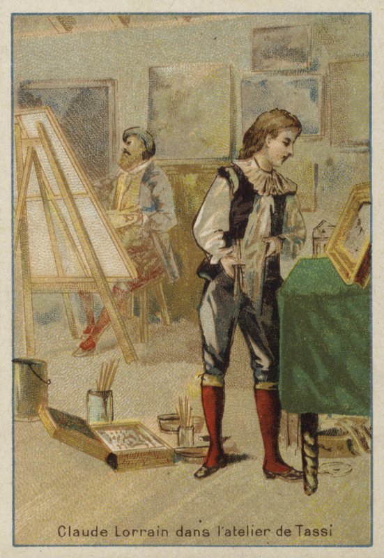 Claude Lorrain, fransk maler, i studioet til Agostino Tassi, Roma av French School