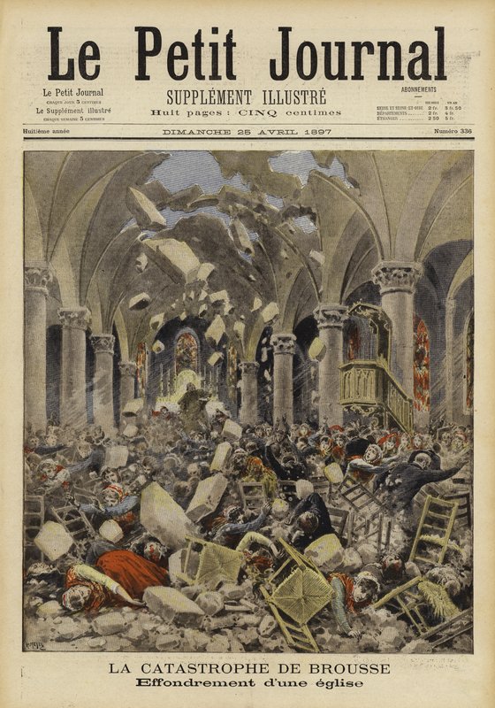 Kollaps av et kirketak, Brousse, Frankrike, 1897 av French School
