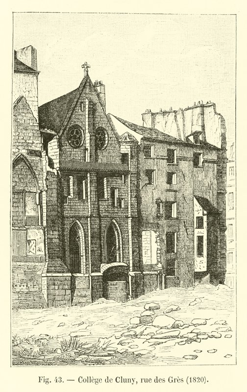 College of Cluny, rue des Gres, 1820 av French School
