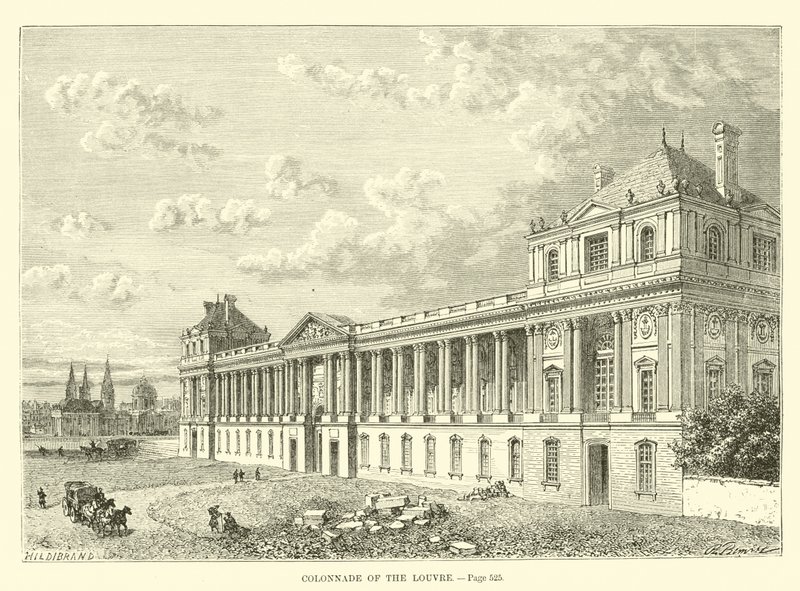 Colonnade av Louvre av French School