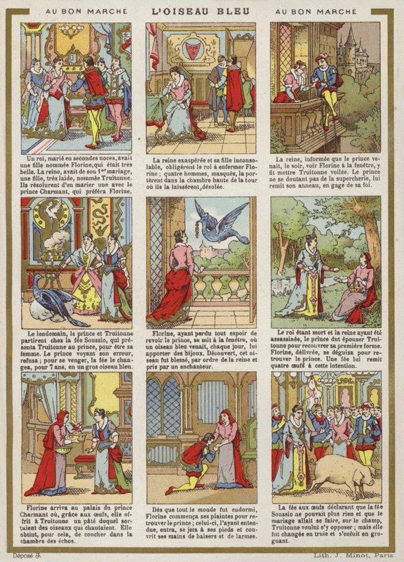 Tegneserie - Blå fugl av French School
