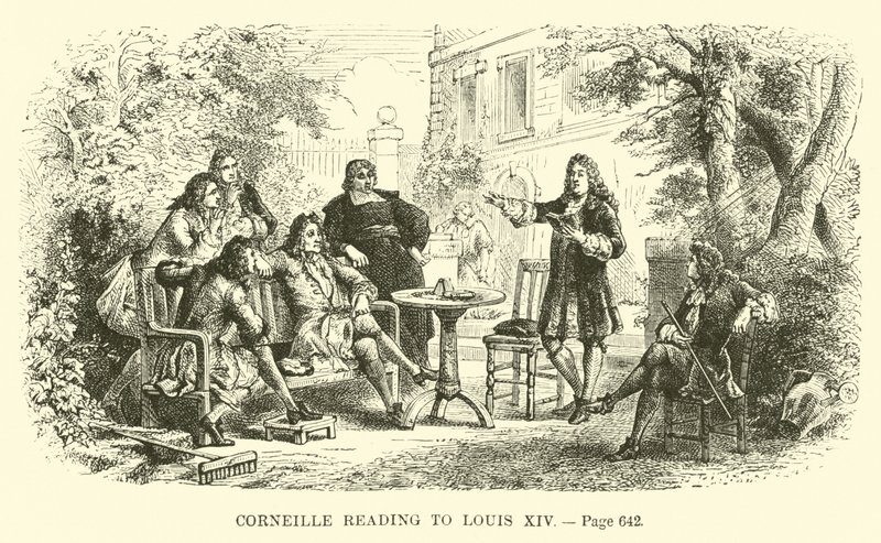 Corneille leser for Ludvig XIV av French School