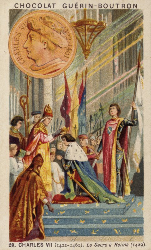 Kroningen av Charles VII av Frankrike i Reims av French School
