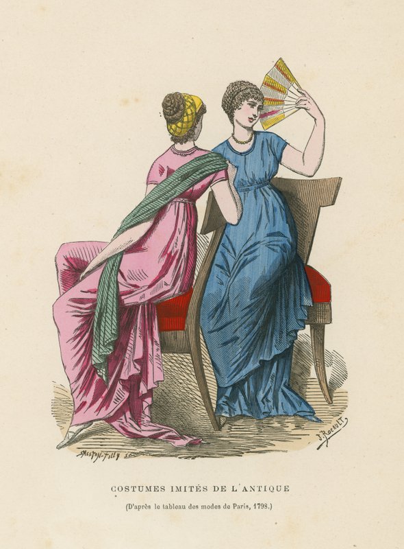 Kostymer som imiterer antikken, 1798 av French School