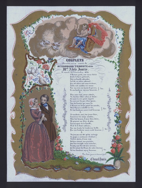 Couplets sunget i bryllupet til Edouard Termote og Adele Jooris, Frankrike av French School