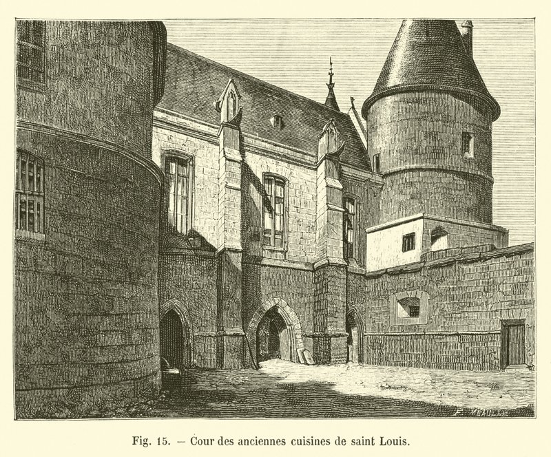 Gårdsplassen til de gamle kjøkkenene i Saint Louis av French School