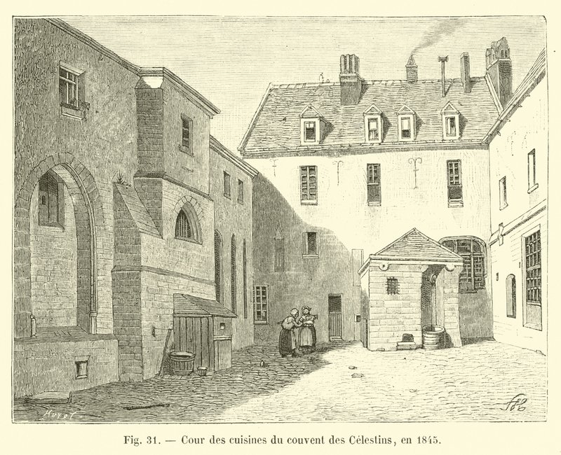 Kjøkkengårdsplassen til Celestins-klosteret, i 1845 av French School