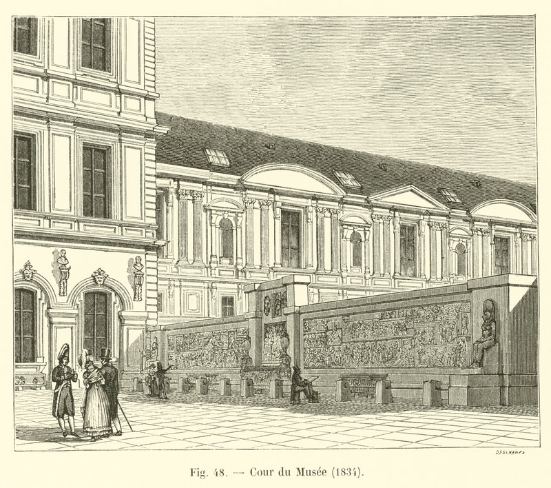 Gårdsplassen til museet, 1834 av French School
