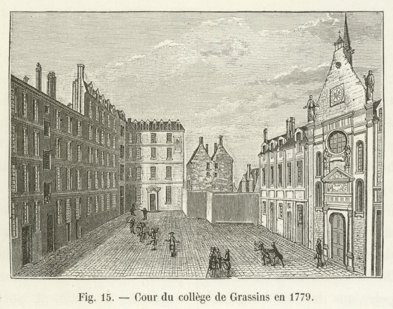 Gårdsplassen til college of Grassins i 1779 av French School