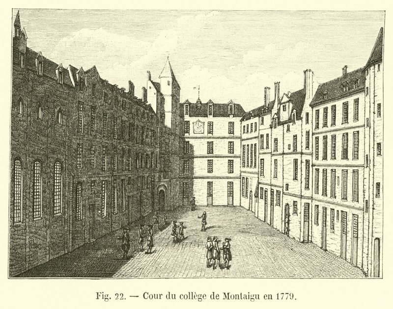 Gårdsplassen til høyskolen i Montaigu i 1779 av French School