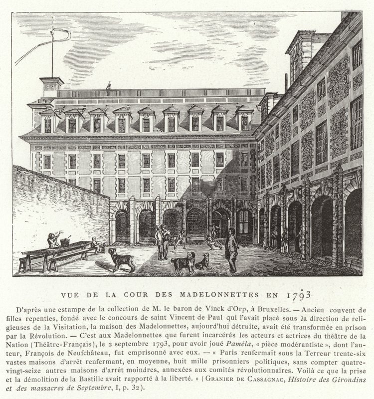 Gårdsplassen til Madelonnettes kloster, Paris, 1793 av French School