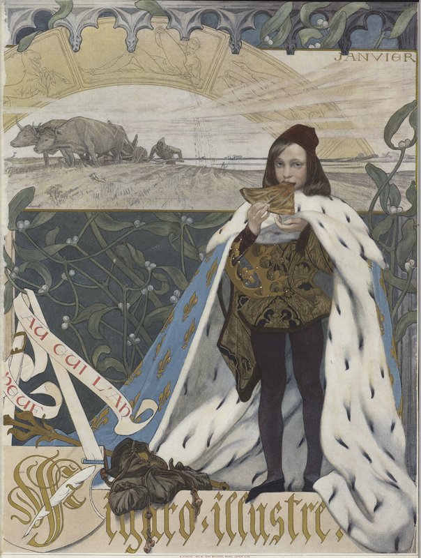 Omslag til Figaro Illustre, januar 1898 av French School