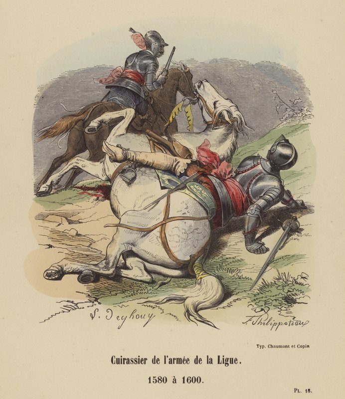 League Army Cuirassier av French School