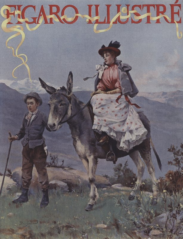 I fjellet. Omslag til Le Figaro Illustre, september 1894 (farge litho) av French School