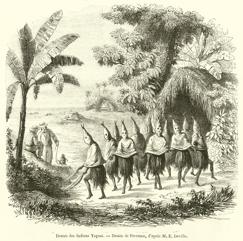Danser til Yagua-indianerne (gravering) av French School