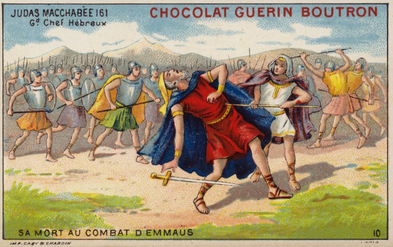 Judas Maccabeus død i slaget ved Emmaus (kromolitt) av French School