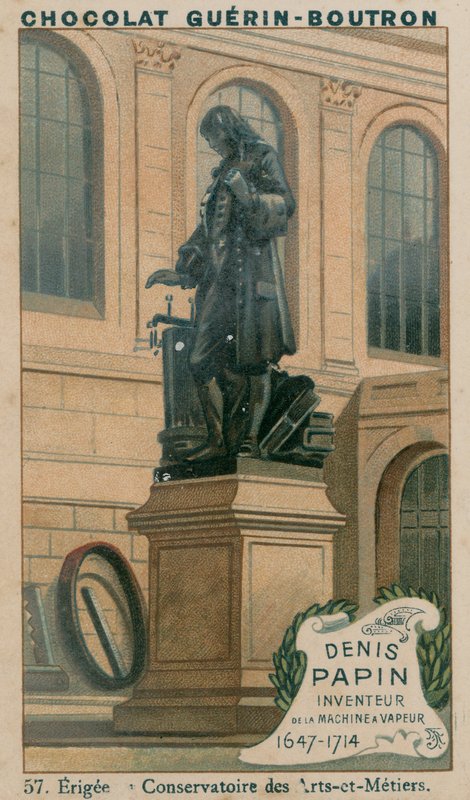 Denis Papin, oppfinner av dampmaskinen, 1647-1714, reist ved Conservatoire des Arts-et-Metiers av French School