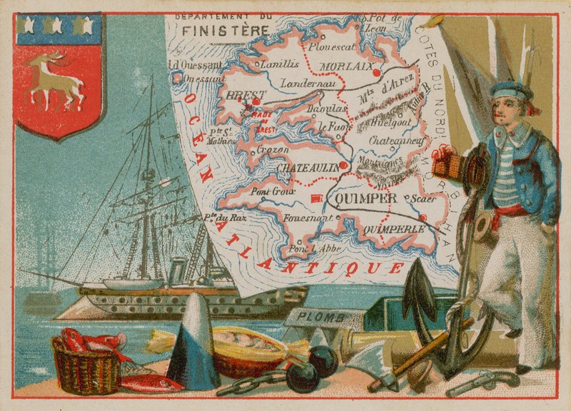 Department of Finistere i det vestlige Frankrike av French School