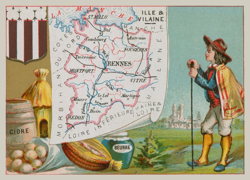 Department of Ille et Vilaine i det nordvestlige Frankrike av French School