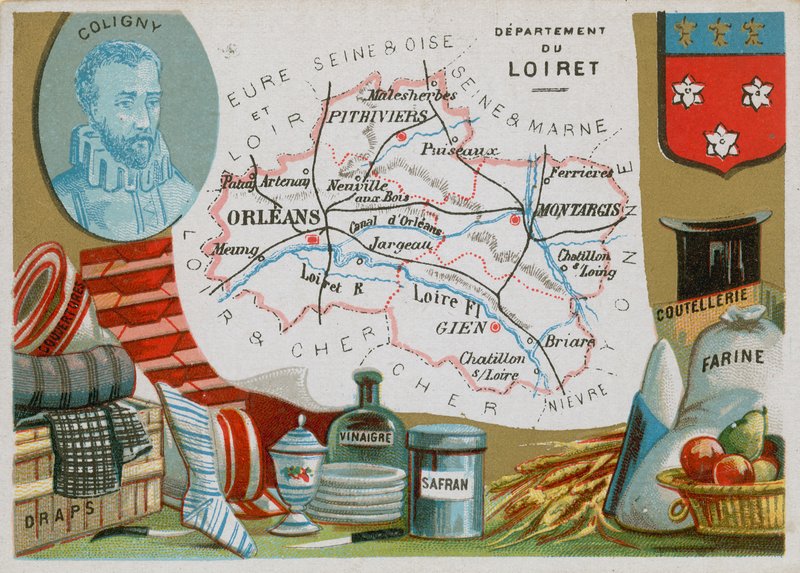 Department of Loiret i det nordlige sentrale Frankrike av French School