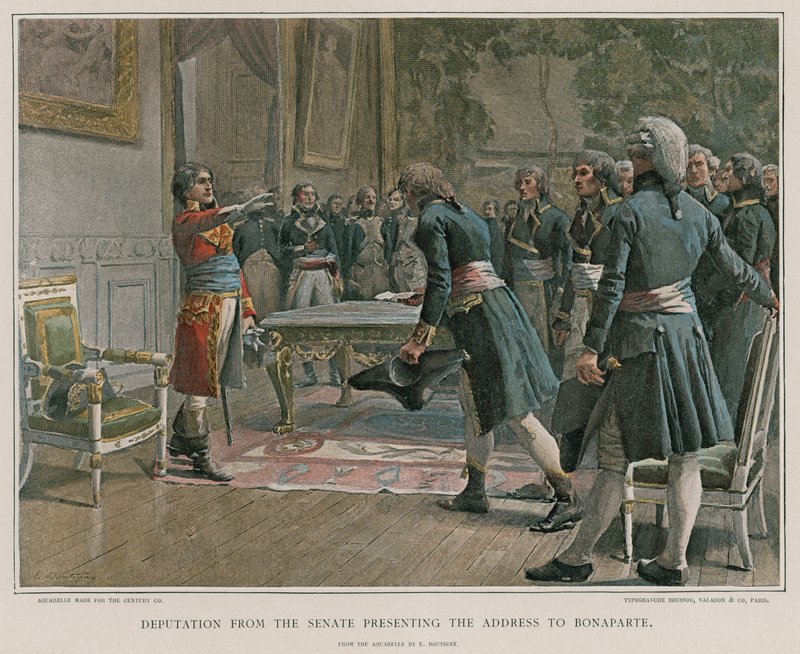 Deputasjon fra senatet presenterer adressen til Bonaparte av French School