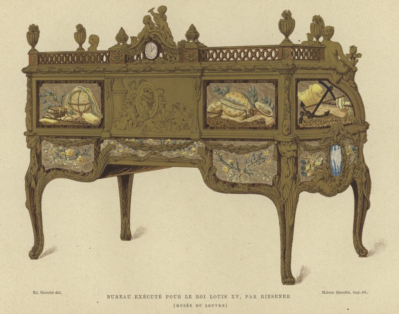 Skrivebord laget for kong Louis XV av Frankrike av Jean Henri Riesener, 1700-tallet av French School