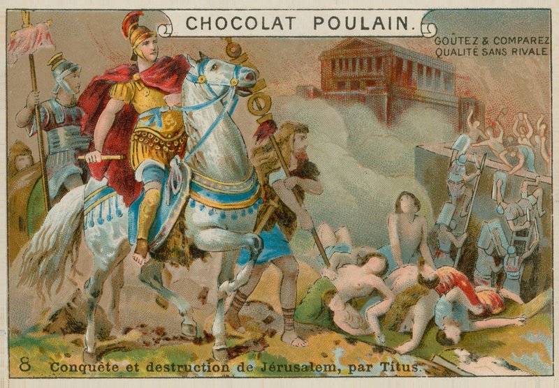 Ødeleggelse av Jerusalem av Titus, Chocolat Poulain handelskort av French School