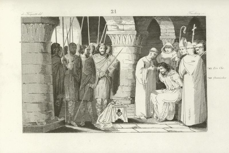 Detronisering av Childeric III, kongen av frankerne, 752 av French School