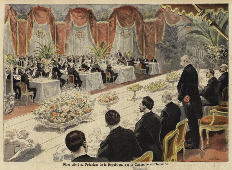 Middag for ledere av fransk handel og industri på Paris Bourse, 1897 av French School