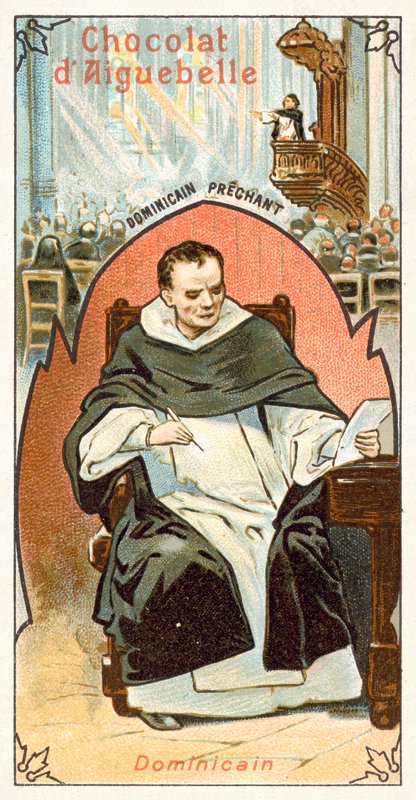 Dominikansk munk (chromolitho) av French School