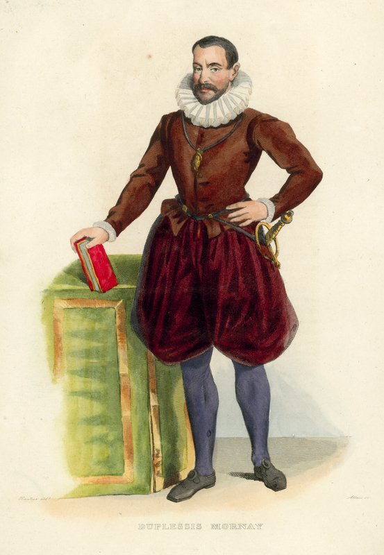 Duplessis Mornay (farget gravering) av French School