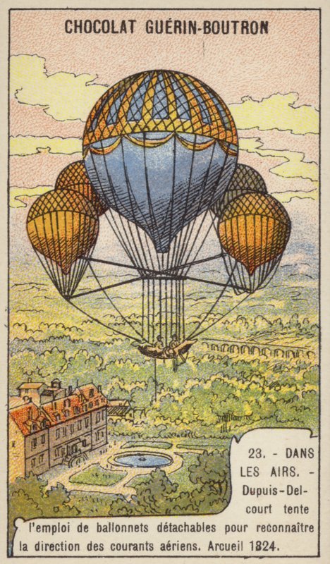 Dupuis-Delcourt prøver å måle retningen til luftstrømmene ved hjelp av avtakbare ballonger, Arcueil, Frankrike av French School
