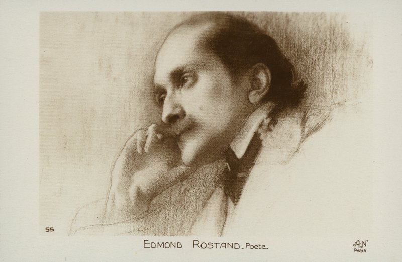Edmond Rostand (1868–1918), fransk poet og dramatiker (litografi) av French School