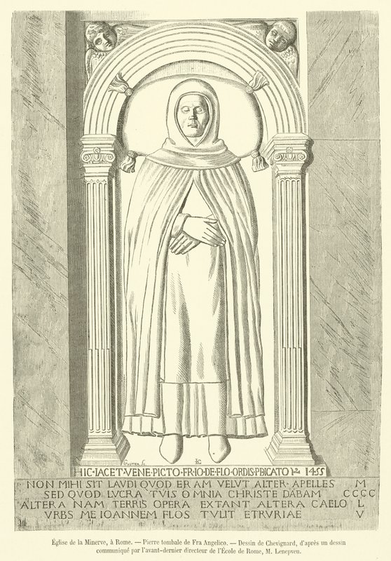 La Minerva kirke, Roma, gravstein til Fra Angelico (gravering) av French School