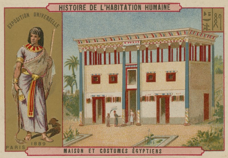 Egyptisk hus og kostymer av French School