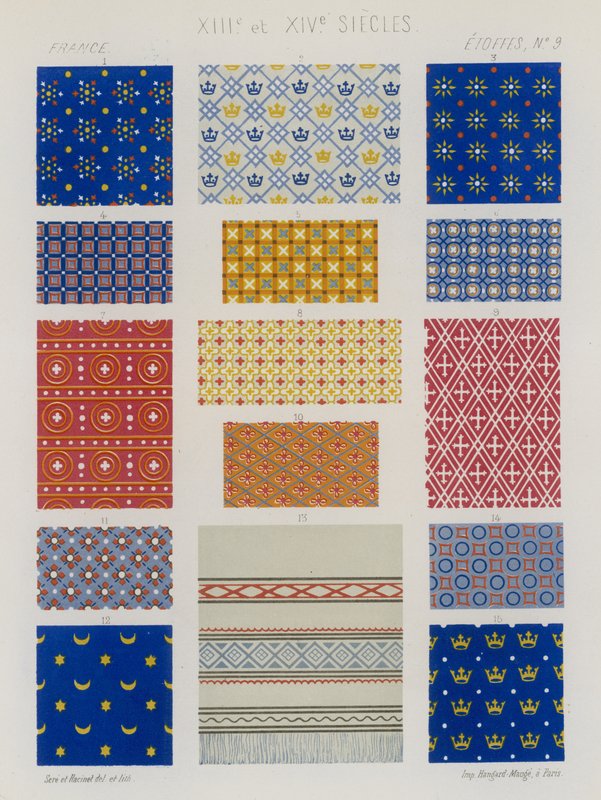 Broderte stoffer fra Frankrike fra 1200- og 1300-tallet av French School