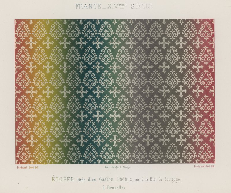 Broderte stoffer fra 1300-tallets Frankrike av French School