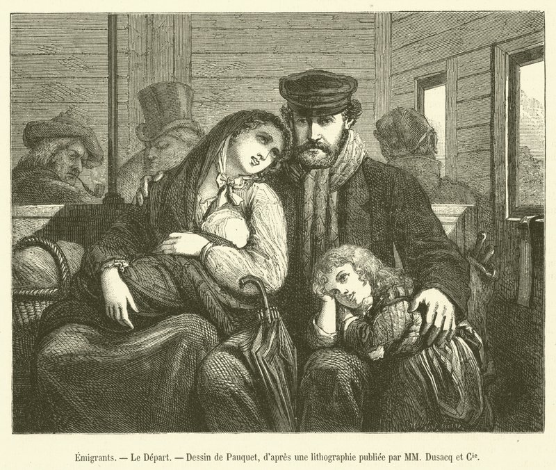 Emigrants, Le Depart (gravering) av French School